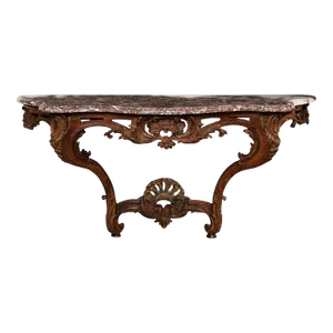 18th Century French Rococo Serpentine Console