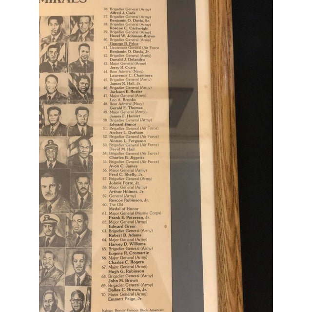 1980s Framed "Black American Generals & Admirals" Educational Art Poster For Sale In New York - Image 6 of 10