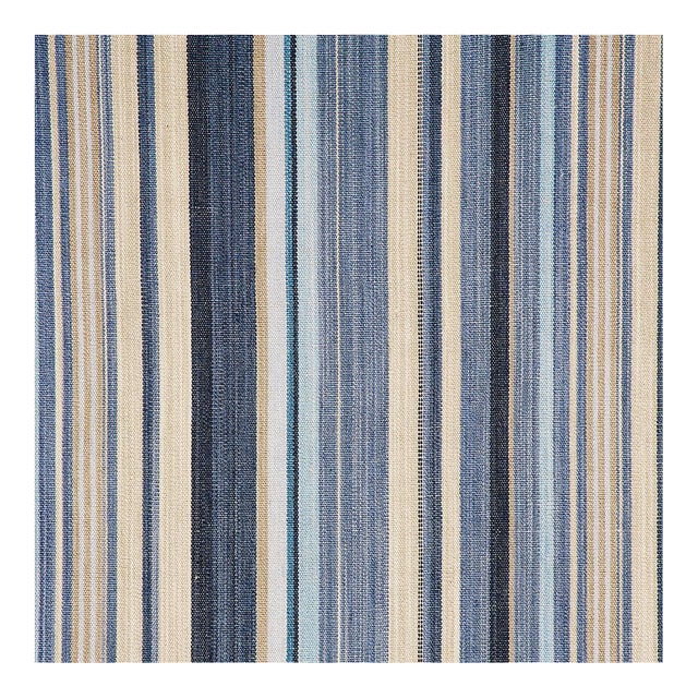 Sample - Schumacher Nevado Fabric in Denim Blue For Sale