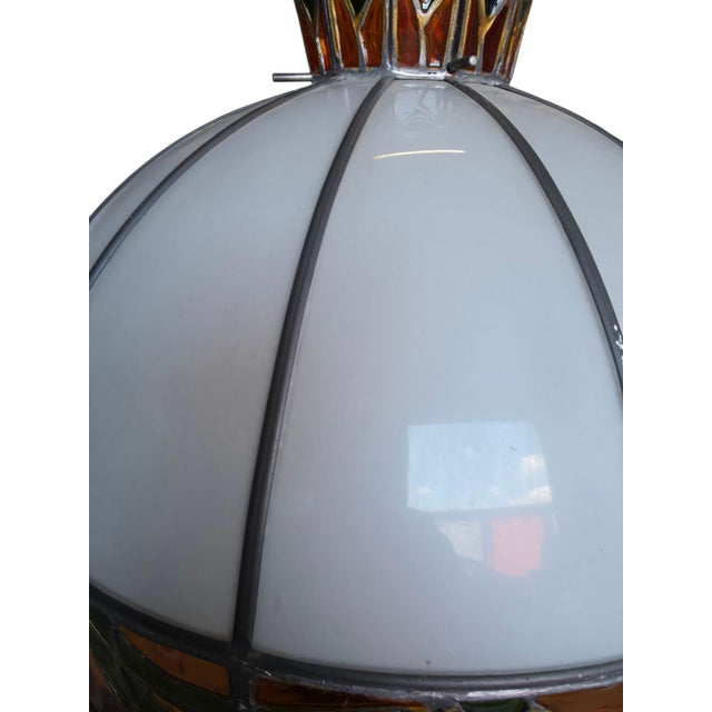 Handmade Tiffany-Style Table Lamp, 1965 For Sale - Image 6 of 12