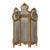 French Louis XV Style Gold Leaf Dressing Screen – Light Gray Floral Upholstered Room Divider For Sale