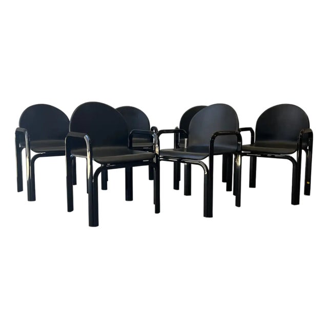 Set of 6 Gae Aulenti for Knoll International 'Orsay' Dining Chairs 1984, Signed For Sale