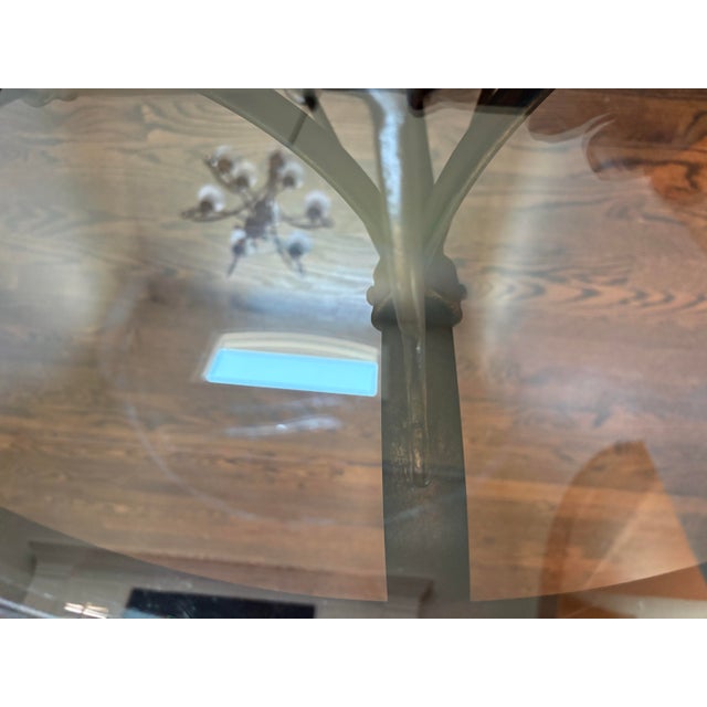 Vintage Leather & Antiqued Metal Side Table in the Style of Maitland-Smith For Sale - Image 12 of 12