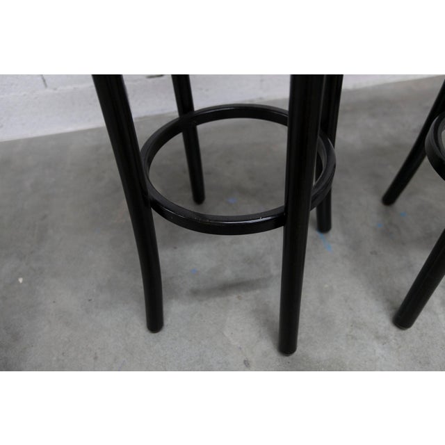 Dialog Stools in Black, Yellow and Blue Imitation Leather from Baumann, 1990, Set of 2 For Sale - Image 16 of 18