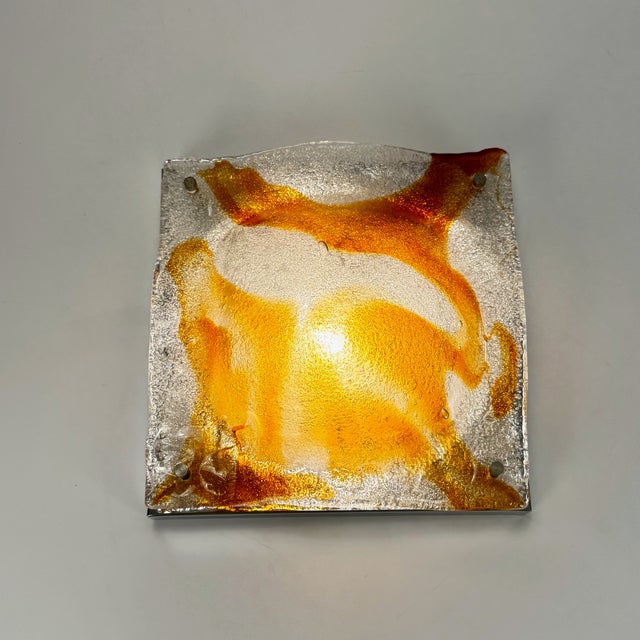 AVMazzega Large Mid-Century Flush Mount Lamp by Toni Zuccheri for Mazzega, Italy, 1970s For Sale - Image 4 of 9