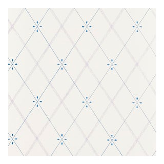 Sample - Schumacher Kasumi Diamond Wallpaper in Hyacinth For Sale