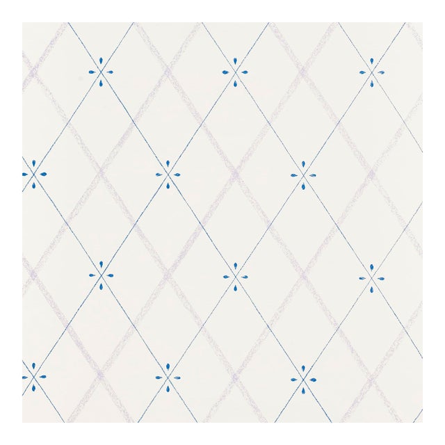 Sample - Schumacher Kasumi Diamond Wallpaper in Hyacinth For Sale
