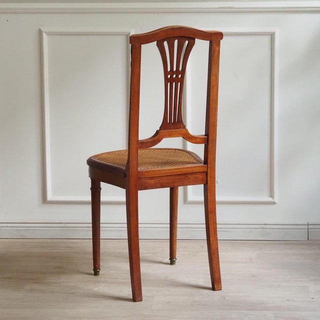 Antique French Louis XVI Style Dining Room Chair in Wicker For Sale - Image 13 of 13