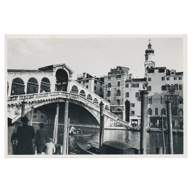 Rialto Bridge, Italy, 1950s, Black & White Photograph For Sale