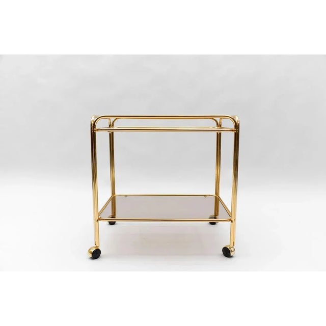 Mid-Century Modern Brass Bar Cart, France, 1960s For Sale - Image 9 of 12