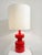 1970s Mid-Century Red Ceramic Table Lamp, 1970s For Sale - Image 5 of 5