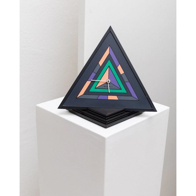 Vintage Triangle Stand Clock by Diamantini Domeniconi, 1980s For Sale - Image 4 of 11