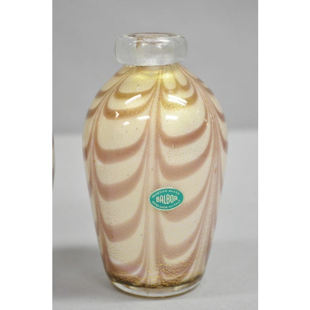 Mid 20th Century Mid 20th Century Balboa Barovier Toso Handblown Murano Glass Pink Gold Decanter Bud Vase For Sale - Image 5 of 11