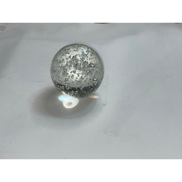 Oversized MCM 4" Controlled Bubble Art Glass Paperweight | Circa 1960s Italy For Sale - Image 4 of 6