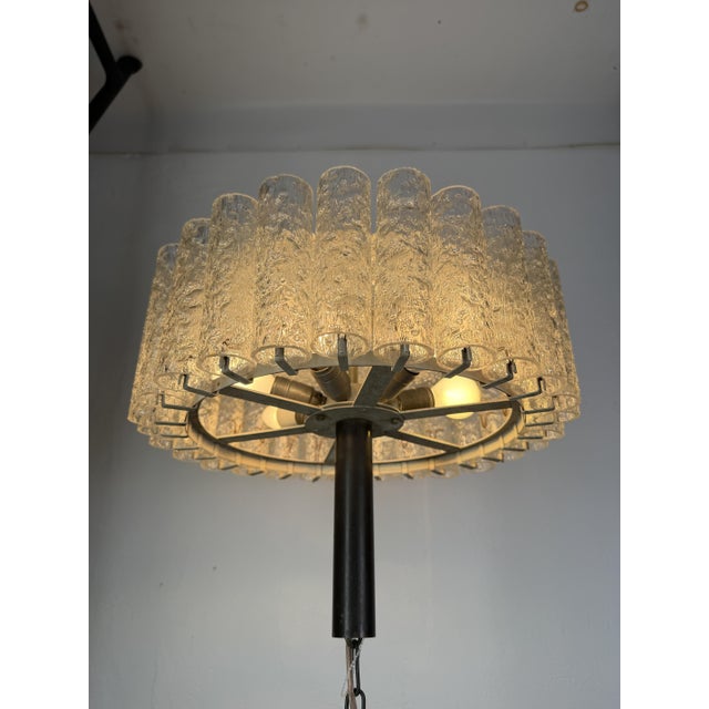 Ice Glass Pendant Light from Doria Leuchten, Germany, 1970s For Sale - Image 11 of 18