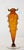 Stunning amber blown glass vase. It has a conical shape with two clear glass handles and a transparent circular base....