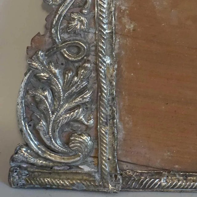 Metal 18th Century Indo-Portuguese Baroque Silver Mounted Frame For Sale - Image 7 of 8
