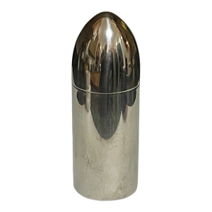1960s Mid-Century Italian-Style 18/10 Stainless Steel "Bullet" Cocktail Shaker – 4-Piece Set