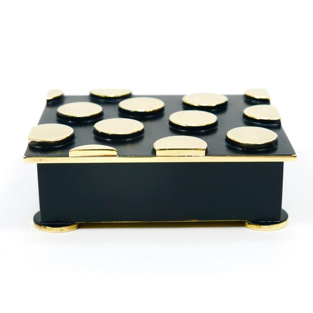 Mid-Century Polka Dot Brass Storage Box, 1950s For Sale - Image 13 of 16