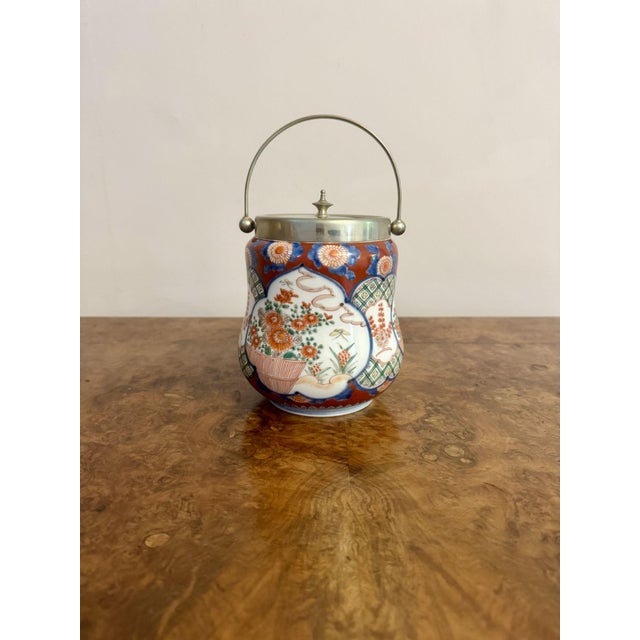 Antique Japanese Imari Biscuit Barrel, 1920 For Sale - Image 6 of 6