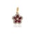 Art Deco 18k Yellow Gold Ruby and Diamond Flower Pendant For Sale - Image 3 of 5