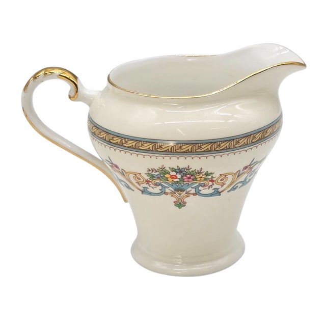 Late 20th Century Vintage Aynsley “Henley” Fine Bone China Creamer & Sugar Bowl – Gold Trim English Tea Service Set For Sale - Image 5 of 9