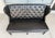 Arhaus Black Tufted Leather Settee For Sale In Raleigh - Image 6 of 12