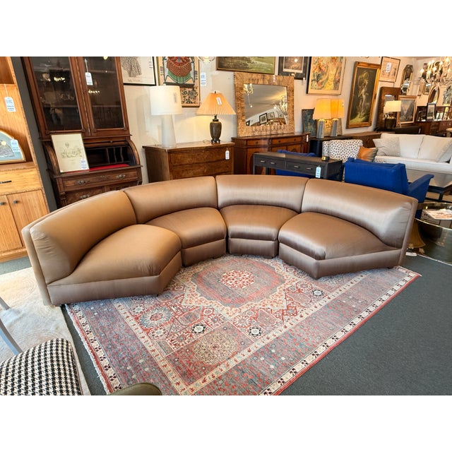Bronze Richard Andronaco Golden Bronze Silk Serpentine Sectional For Sale - Image 8 of 18