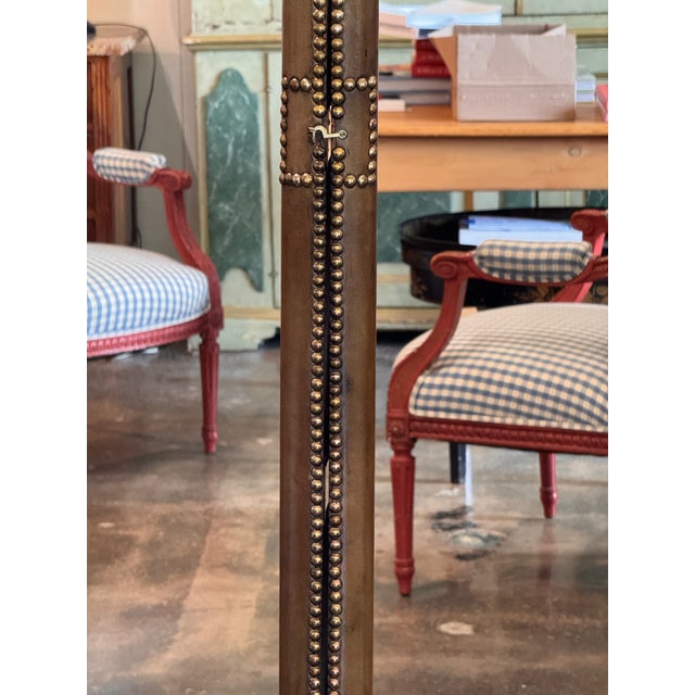 British Leather and Brass Studded Elephant Ladder For Sale - Image 12 of 15
