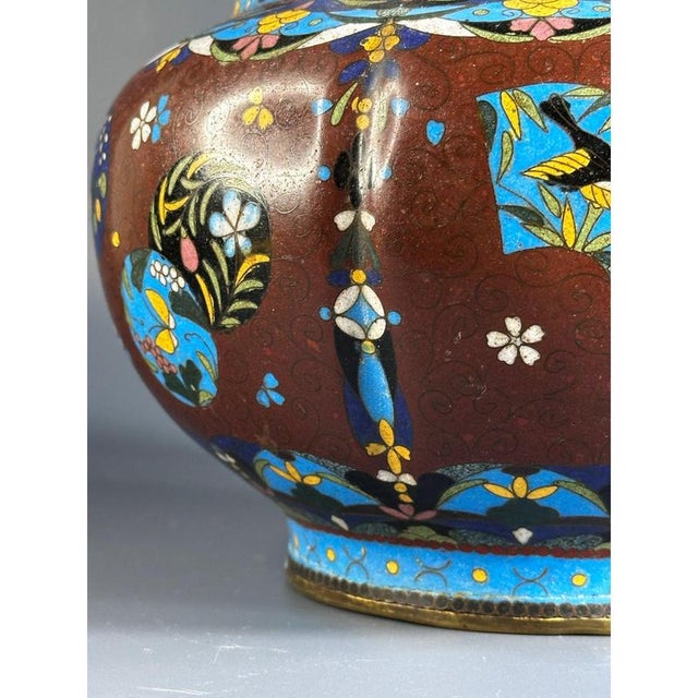 Antique Japanese Cloisonne Cache-Pot, 19th Century For Sale - Image 6 of 11