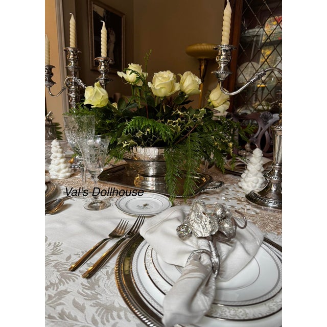MOS2026Antique Silver Plated Three Arm English Candleabras - A Pair For Sale - Image 17 of 18