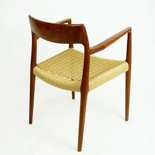 Scandinavian Modern Teak and Paper Cord Mod. 57 Armchair by Niels Otto Moller for J.l. Møllers For Sale - Image 6 of 15