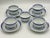 Chinese 1970s Jingdezhen Rice Eye Grain Cups & Saucers Blue & White Porcelain 9pc Set For Sale - Image 3 of 10