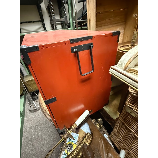 Antique Japanese Tansu Campaign Style Clothing Chest For Sale - Image 10 of 12