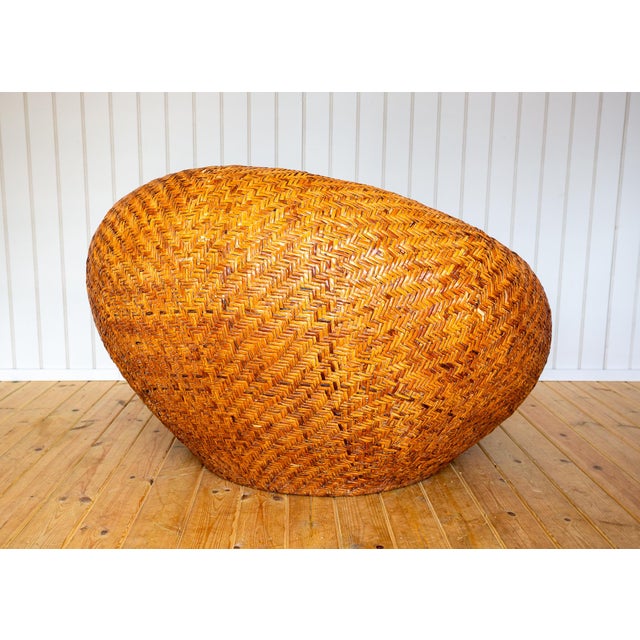 Tan Sculptural French Mushroom Lounge Chairs in Rattan, 1970s, Set of 2 For Sale - Image 8 of 18