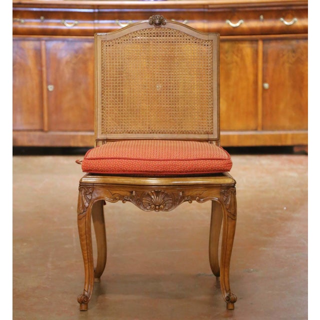 French Early 20th Century French Beechwood and Cane Dining Chairs, Set of 6 For Sale - Image 3 of 14