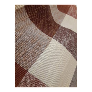 Last Call.1990s Upholstery Beige and Brown Check Fabric- 2 Yards For Sale