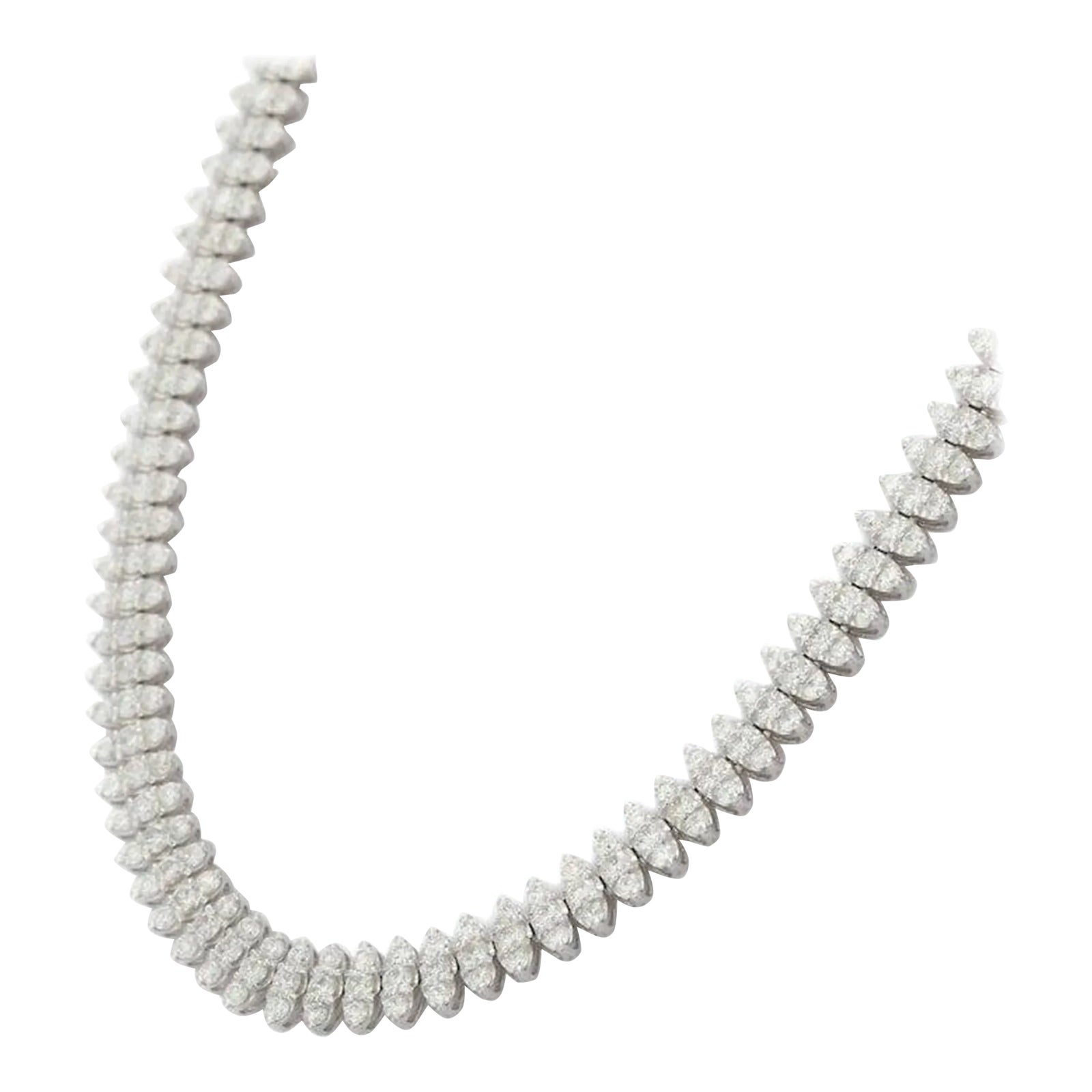 Marquise Cut Sparkle Tennis Necklace