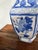 Blue Vintage 15″ Blue & White Ceramic Vase, Hexagonal Shape, Hand‑Painted Floral Design For Sale - Image 8 of 9
