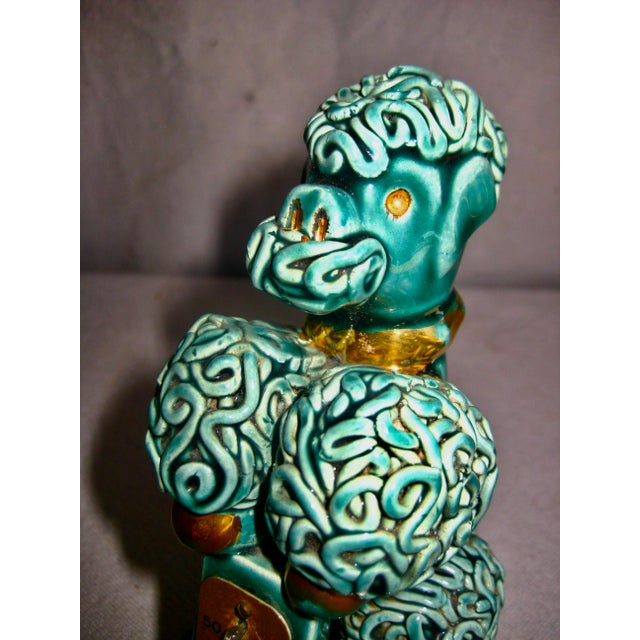 Ceramic French Early 20th Century Poodle Dog Figurine Thermometer For Sale - Image 7 of 7