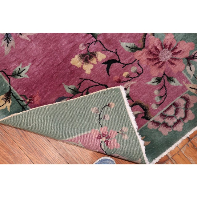 Zabihi Collection Chinese Art Deco Small Rug - 3' x 4'9" For Sale - Image 4 of 8