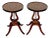 Pair of American Folk Art Inlaid Lyre-Form Tables, circa 1900 For Sale