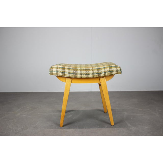 Mid-Century Upholstered Ottoman, Former Czechoslovakia, 1970s For Sale - Image 3 of 9