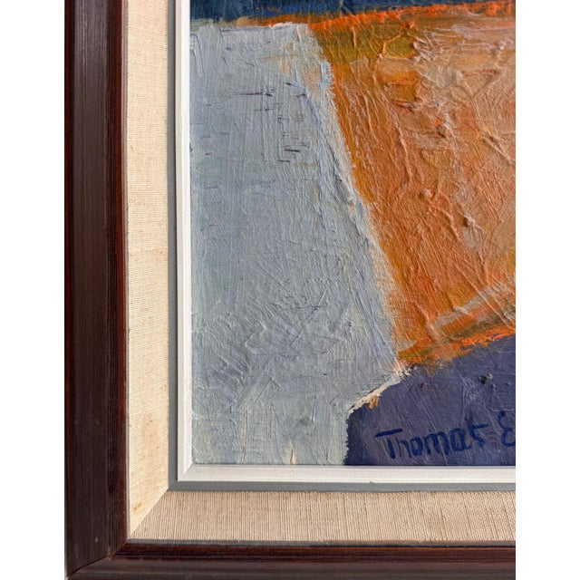 Wood 1966 Abstract Swedish Modern Portrait Painting by Thomas Ekvall For Sale - Image 7 of 12