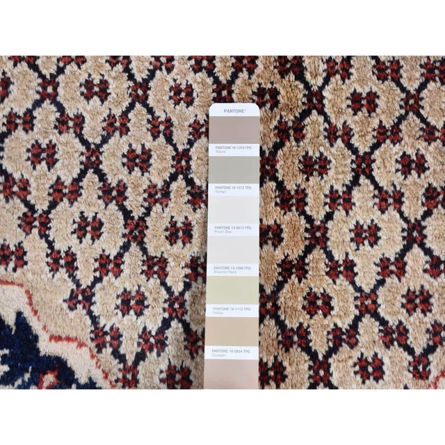 1970 Champagne Color Vintage Persian Hamadan Camel Hair Pure Wool Hand Knotted Rug For Sale - Image 9 of 11