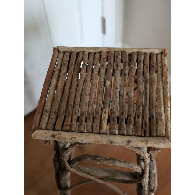 Rustic Antique Adirondack Twig Occasional Table For Sale - Image 3 of 6