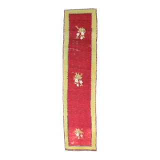 Cherry Red Lime Green 20th Century Turkish Runner - 2' x 8'4" For Sale