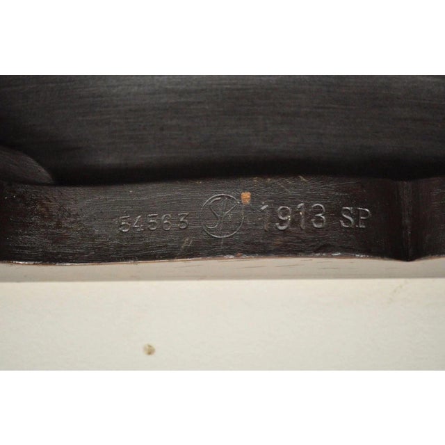 Schmieg & Kotzian Antique Schmieg & Kotzian Mahogany Wood Queen Anne Square Stool Bench Ottoman For Sale - Image 4 of 11
