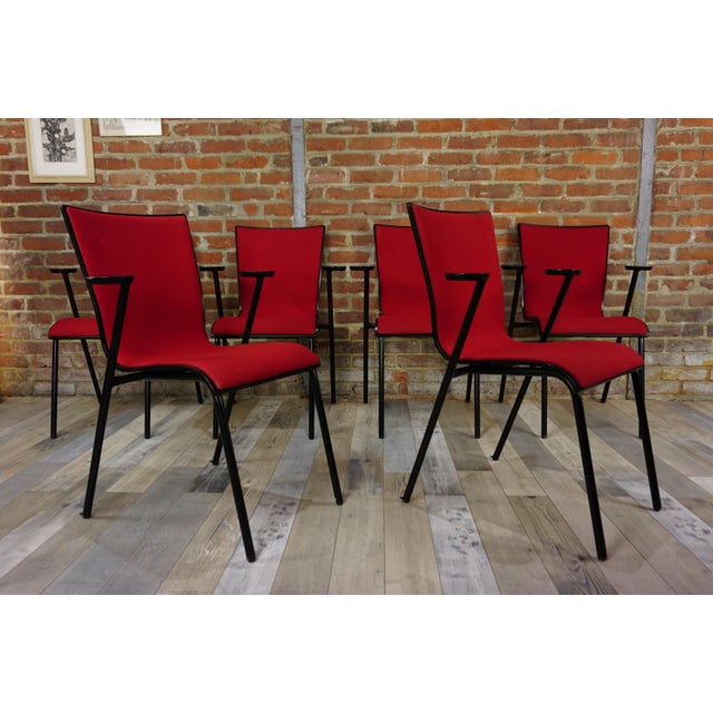 Wood Vintage Occhio Desk Chairs by Roel Vandebeek for Drisag, 2000s, Set of 6 For Sale - Image 7 of 11