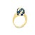 Blue-Sapphire Diamond 18k Yellow Gold Sphere Ring Size 8.5 For Sale - Image 4 of 5